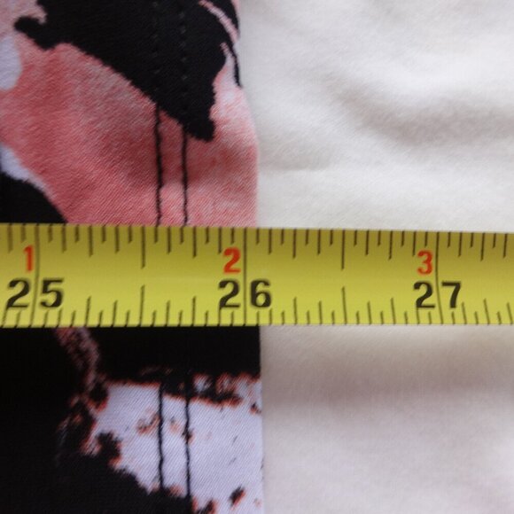 Adele & May size L sleeveless v neck top with sheer overlay, poly & spandex  VGC - Picture 9 of 15